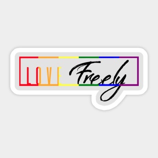 Love Freely Text Box - Black Sticker